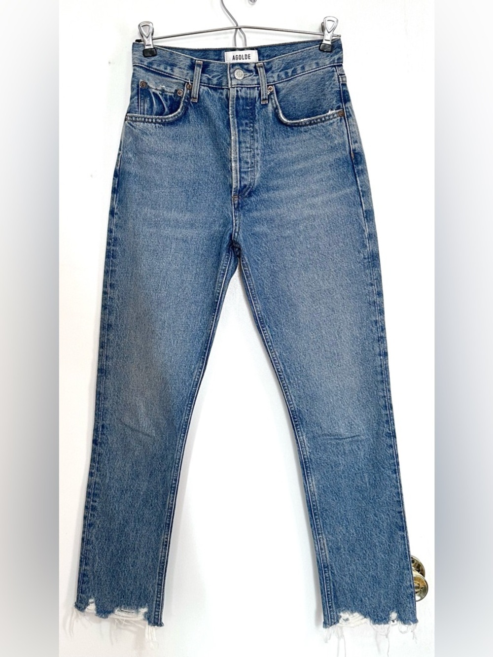 Agolde Riley High Rise Straight Crop Jean Size 24 - Picture 3 of 6